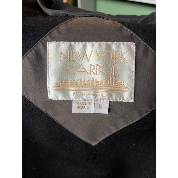 Vintage 90s Brown Heavy Lined Hooded Button Front Trench Coat Size Medium - Picture 7 of 9